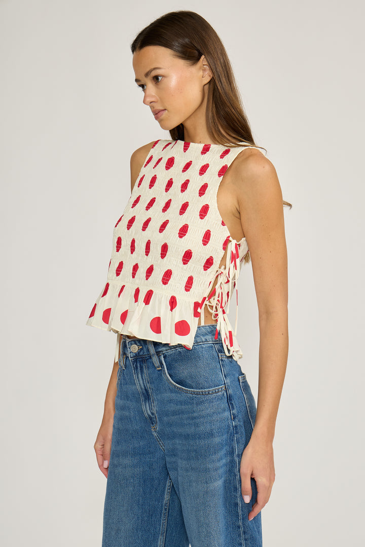 T5435 MAEVE POLKA DOT TOP