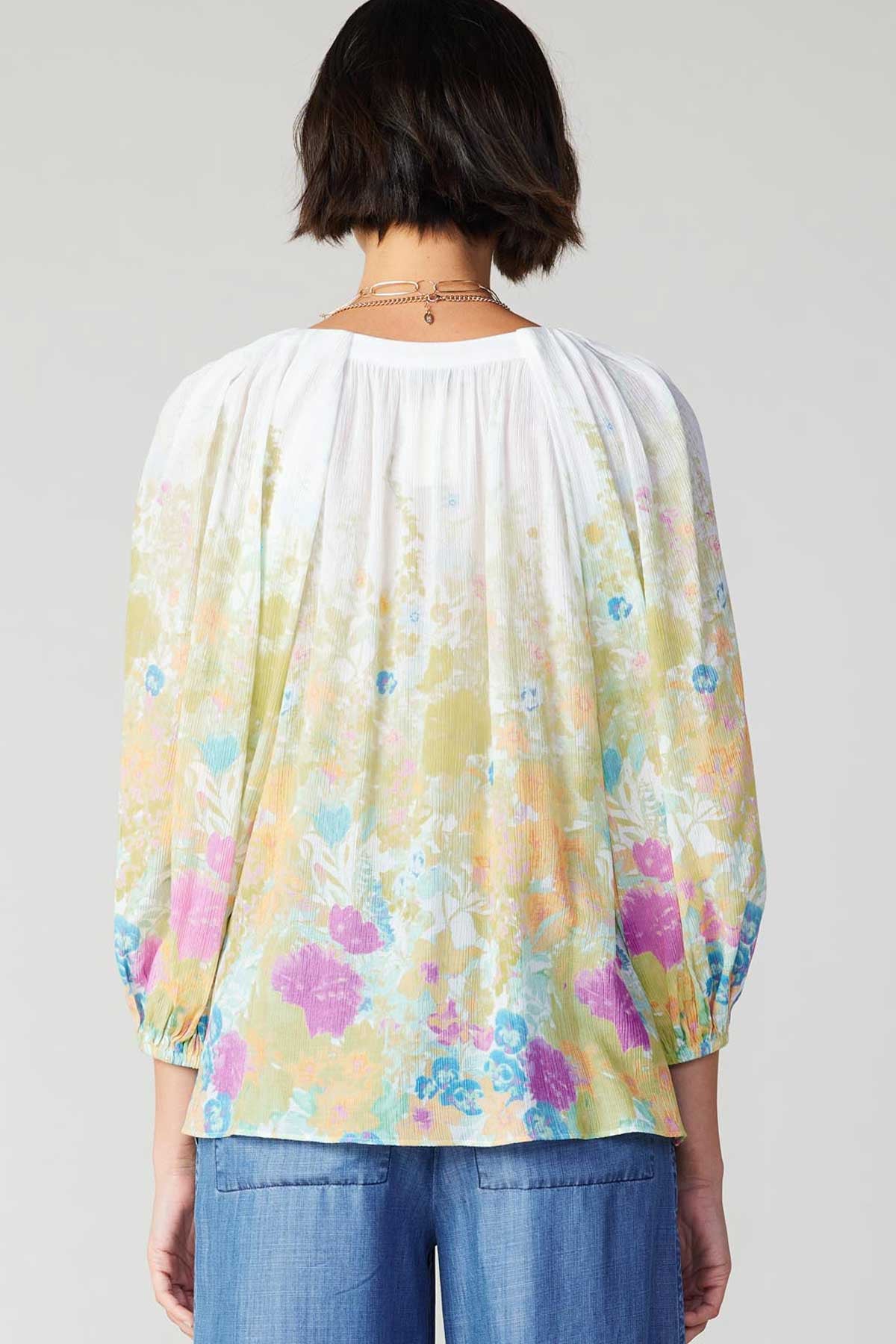 Abstract Floral Print Blouse