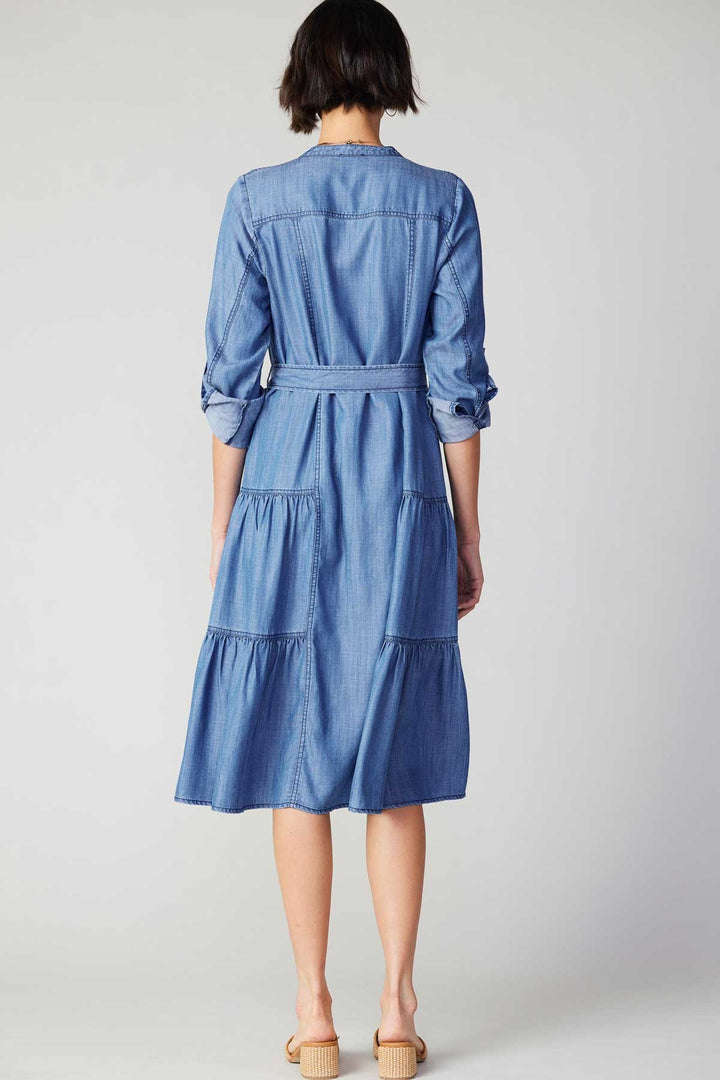 Chambray Button-Down Midi Dress