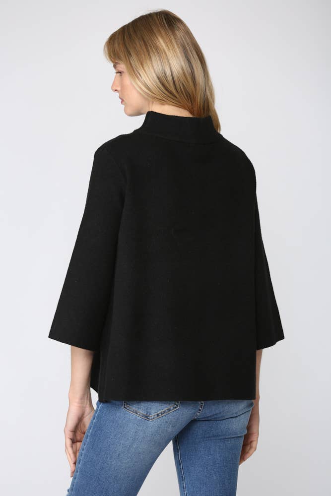 Mock Neck Pull Over Sweater/Bell Sleeve