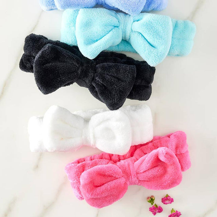 Bella Sleep + Spa - Plush Bow Spa Headband - Black: Black