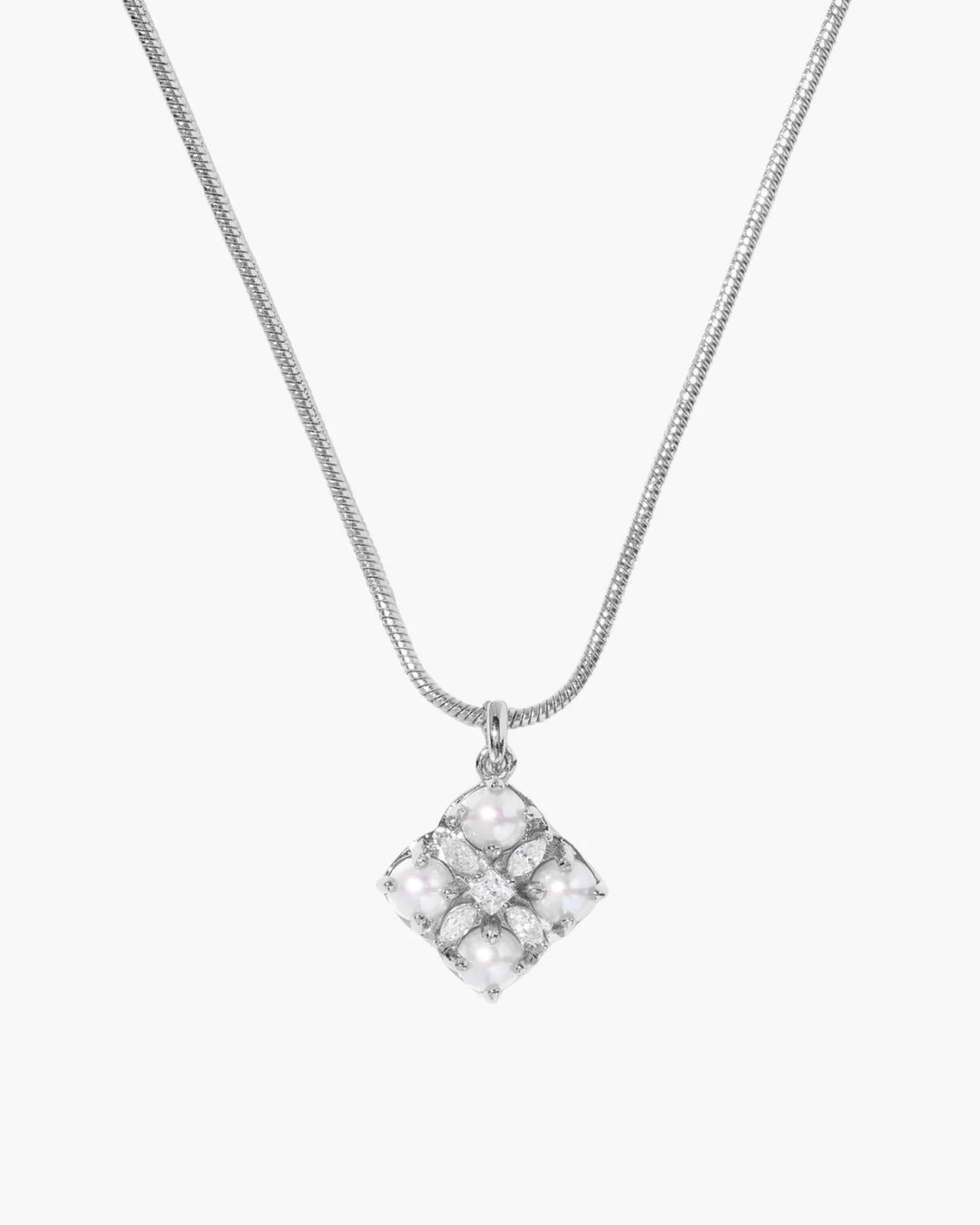 Kendra Scott Dira Pendant Necklace - Silver/Pearl