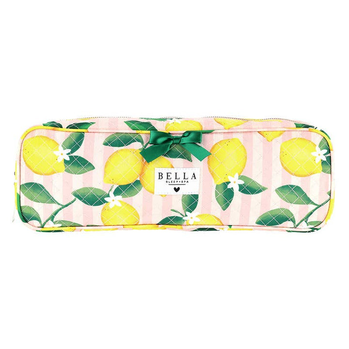Bella Sleep + Spa - Quilted Hair Tool Bag - Pink Stripes + Lemons
