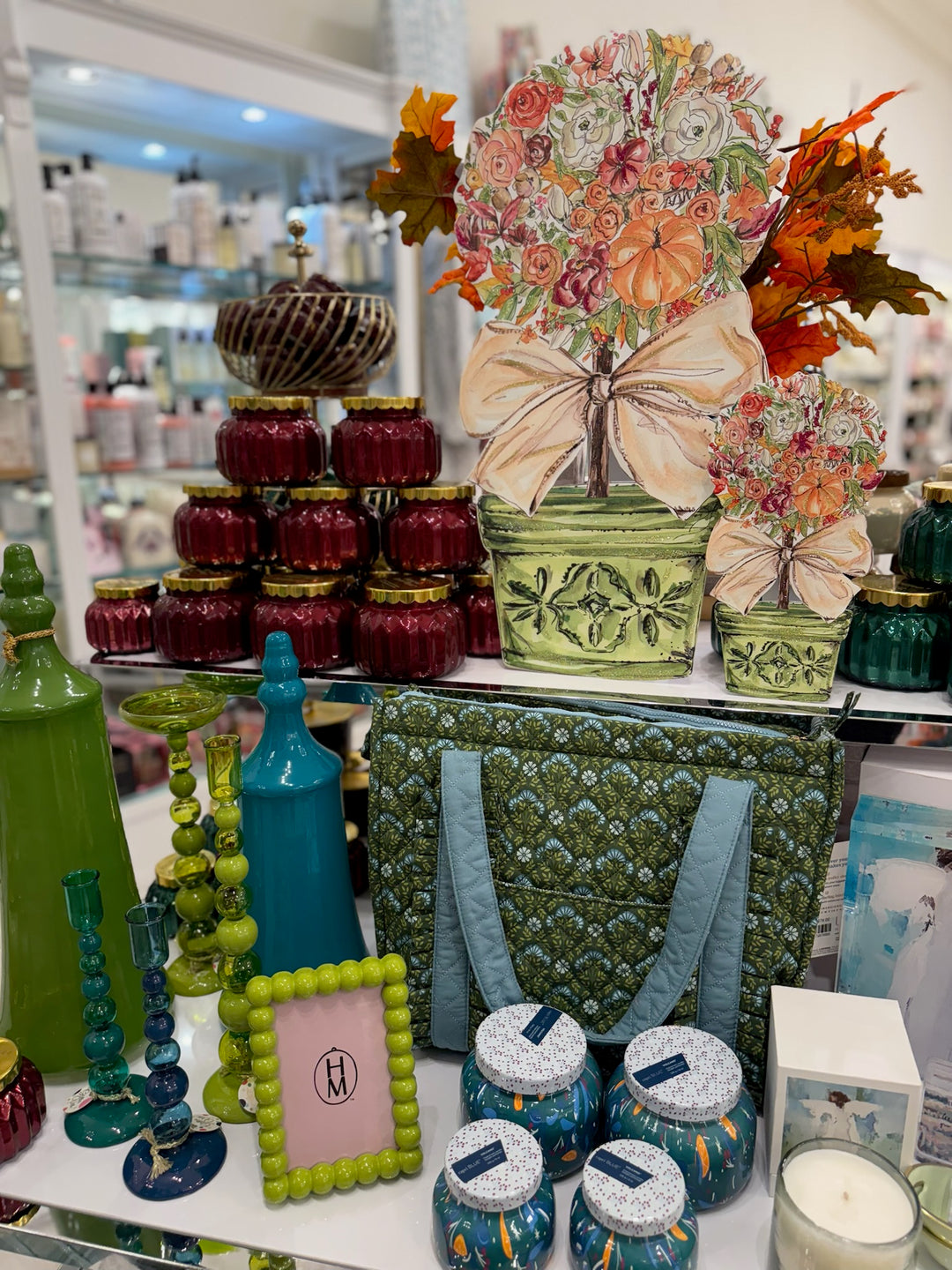 Large Rose & Pumpkin Topiary