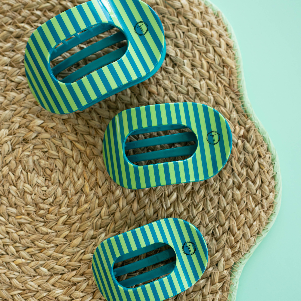 TELETIES - Cabana Cutie | Large | Flat Round Hair Clip