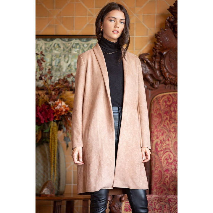 Suede Long Cardigan