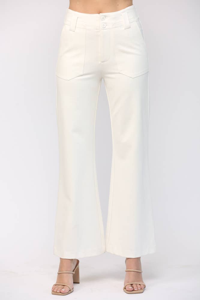 Two Front Pocket Ponte Flare Pants