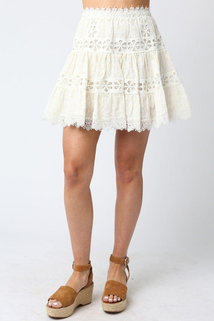 Bella Laced Ivory Skirt – Glow