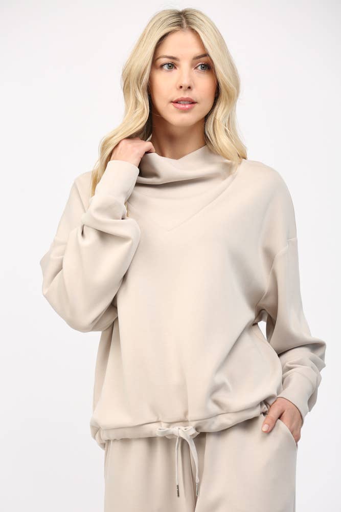 Modal Blend Cowl Neck Sweatshirt