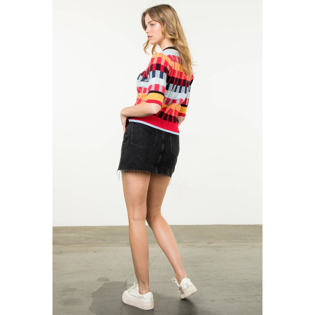 THML - Short Sleeve Textured Knit Top