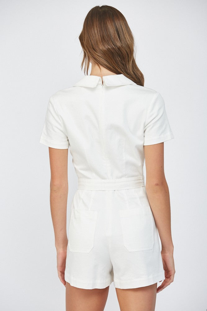 Short Sleeve Wrap Romper