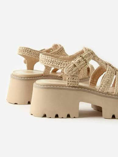 Latice Sandals Lt Natural Knit