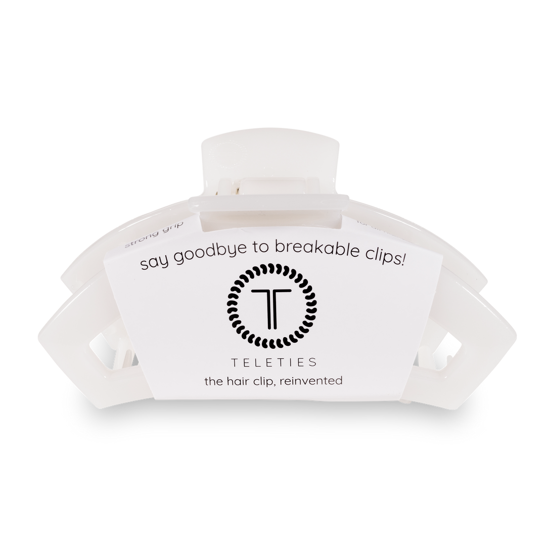 TELETIES - Open Hair Clip | Large | Coconut White