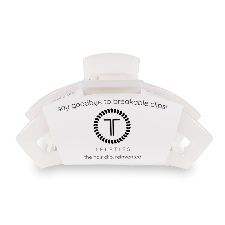 TELETIES - Open Hair Clip | Large | Coconut White