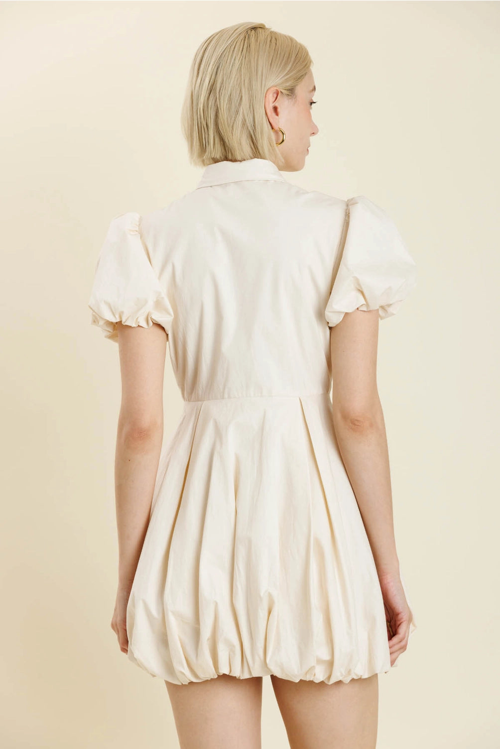 BUBBLE HEM MINI SHIRT DRESS
