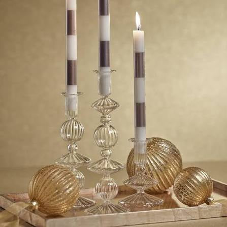 SAN MARCO SWIRL GLASS TAPER CANDLE HOLDER