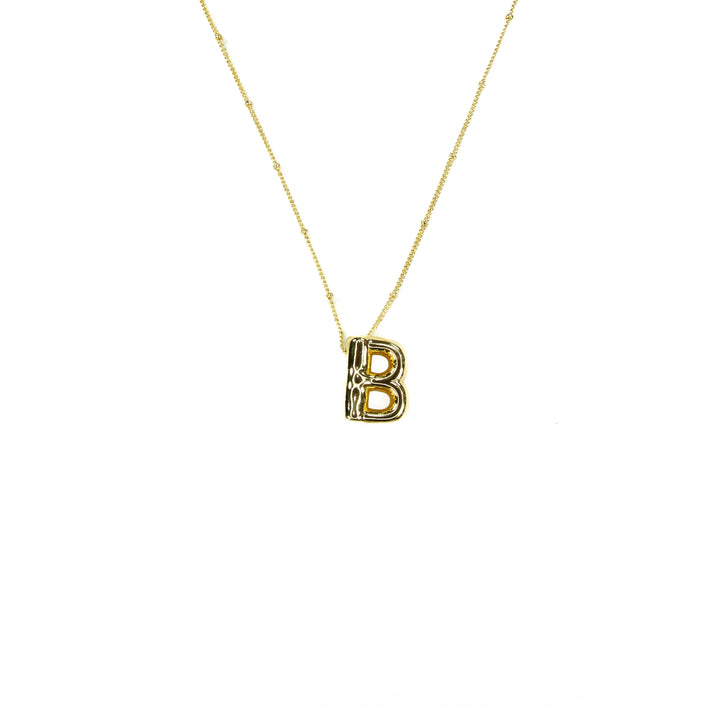 Initial Balloon Bubble Gold Necklace