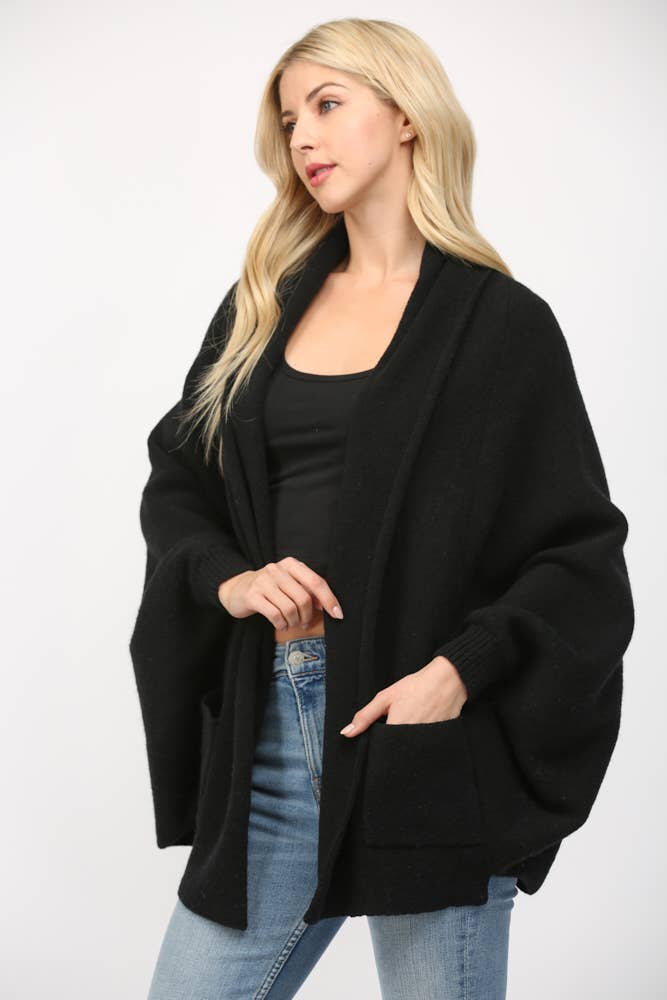 Shawl Collar Open Cardigan