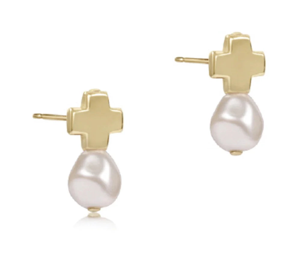Enewton Signature Gold Cross Studs