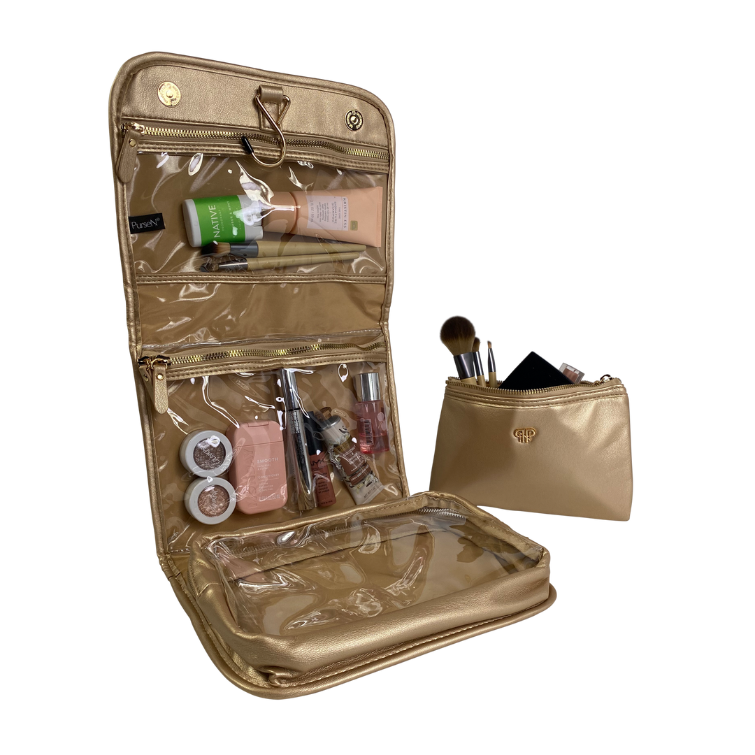 PurseN Getaway Toiletry Case - Nude & Gold