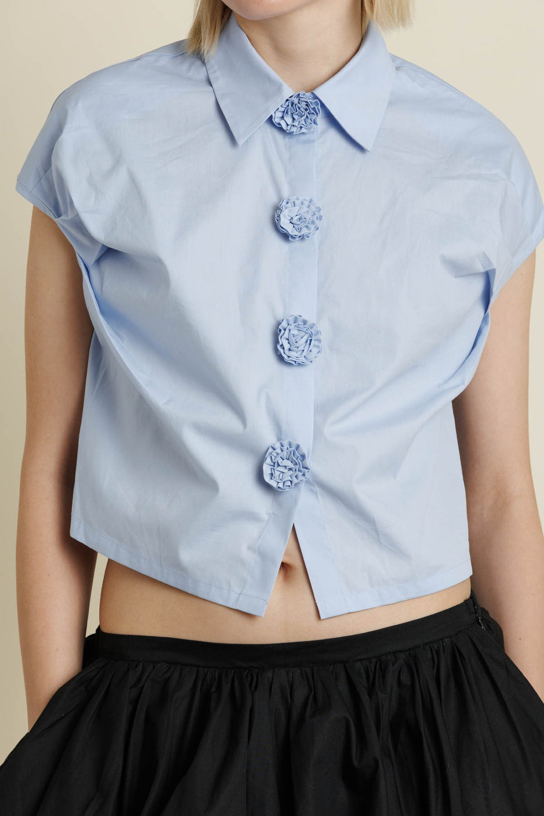 Shirt with Floral Buttons