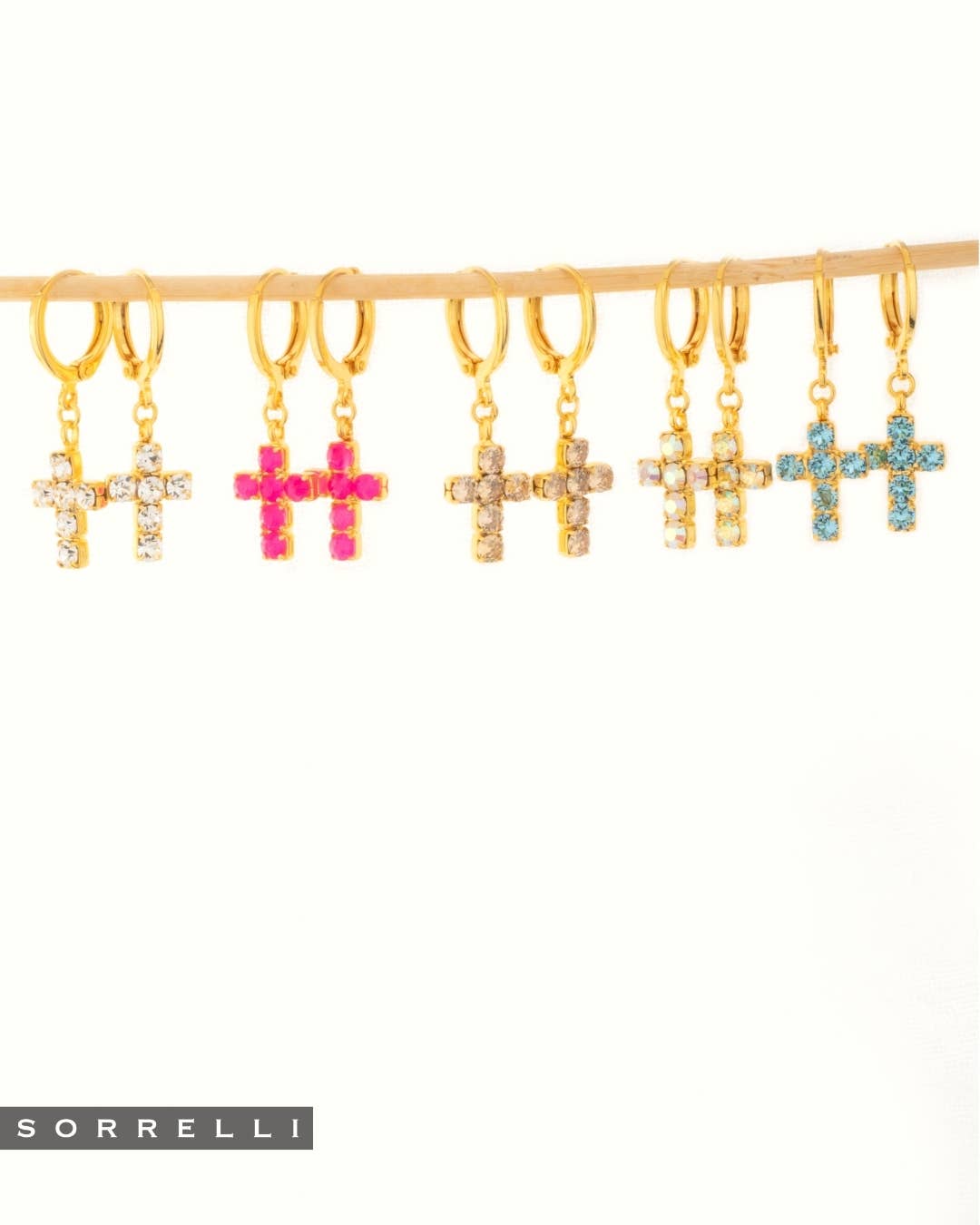 Sorrelli  Carly Cross Huggie Hoop Earrings