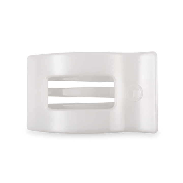 TELETIES - Flat Rectangle Hair Clip | Medium | Coconut White