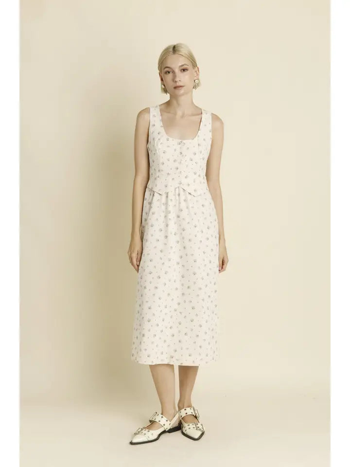 Floral Vest Midi Dress - NO IMAGES FOUND