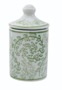 Hazel Mazel Green Hand-Stamped Stoneware Spice Jar