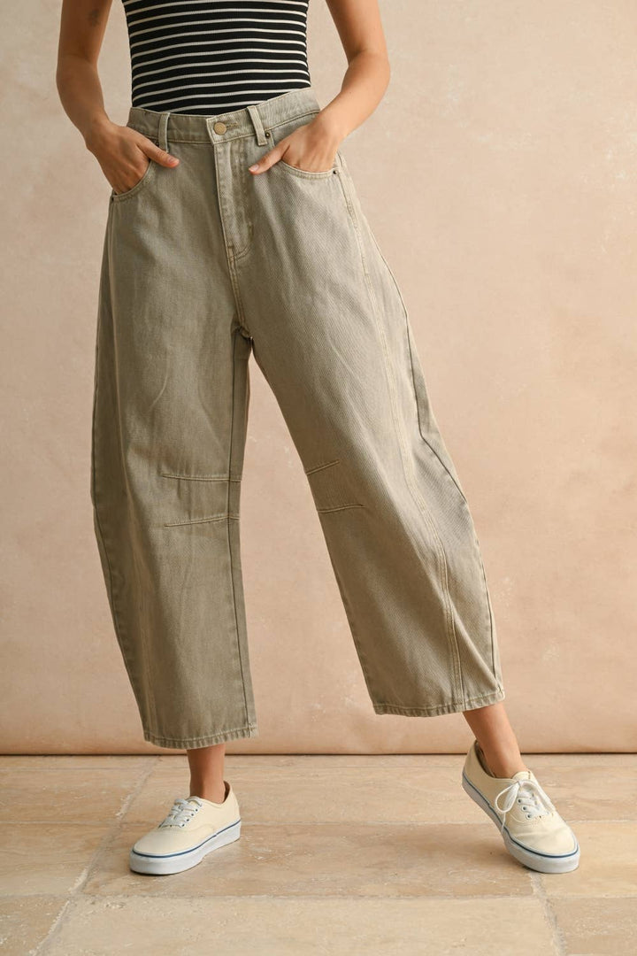 Barrel Cotton Pants