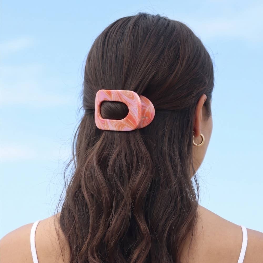 TELETIES - Just Keep Swimming | Small | Flat Round Hair Clip