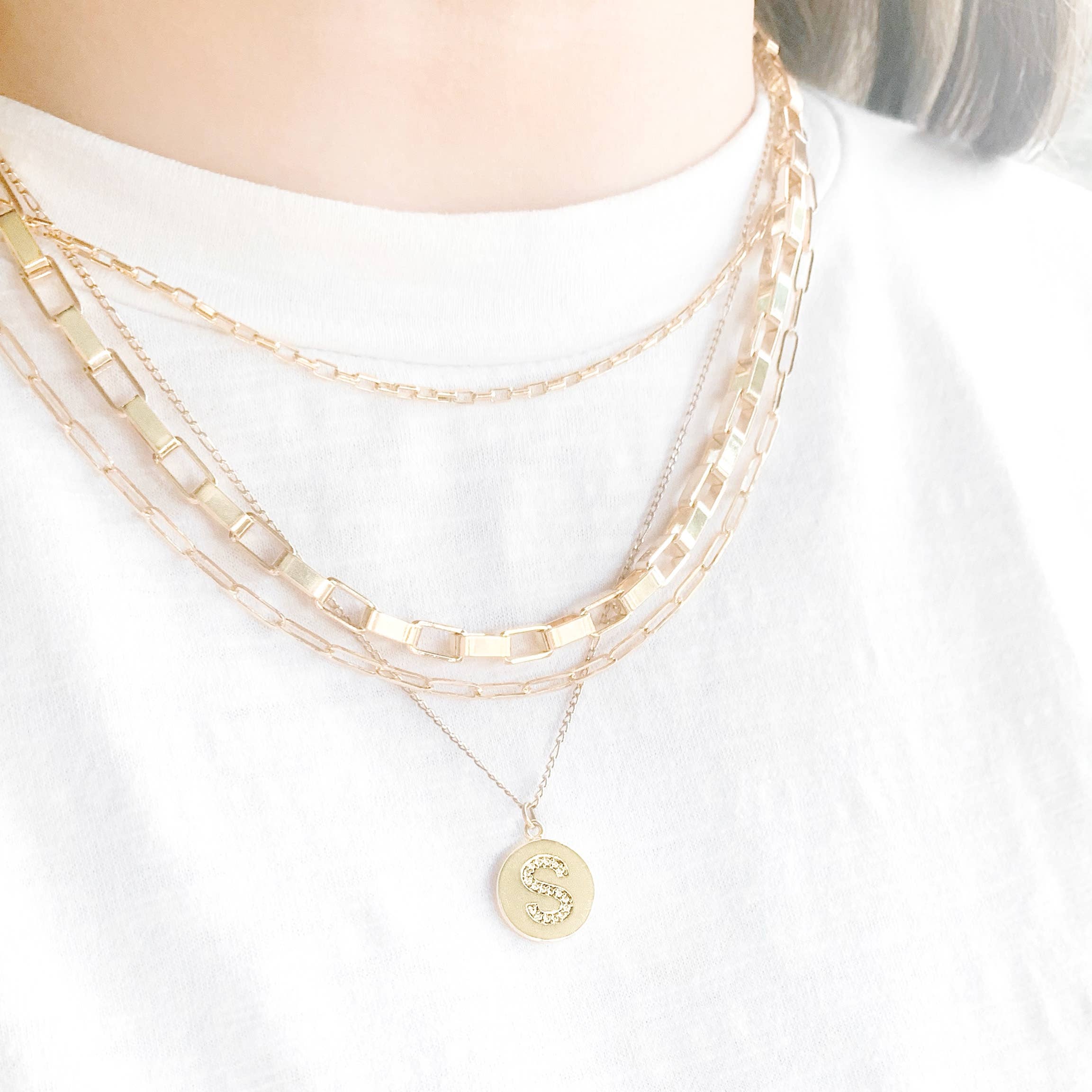 Coin Initial Necklaces