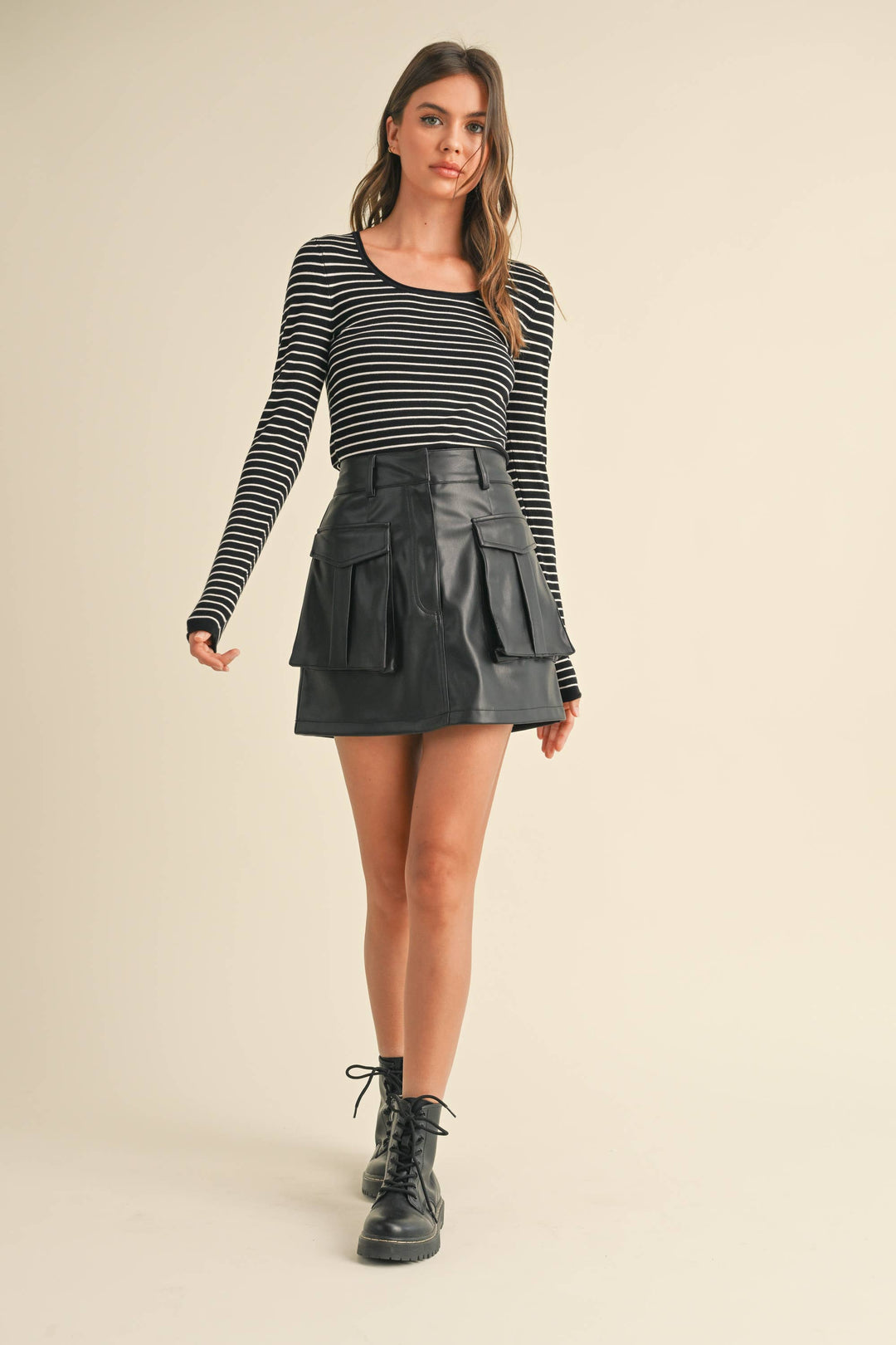 Striped Long Sleeve Knitted Top