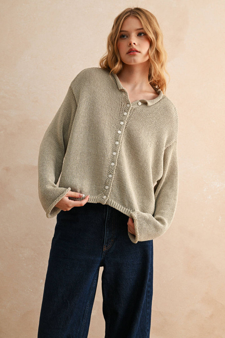 Light Weight Button Front Cardigan