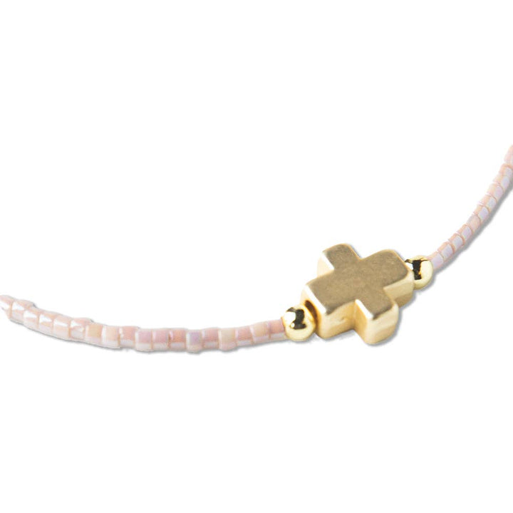 Lenny & Eva - Faithful Cross Bangle-Champagne