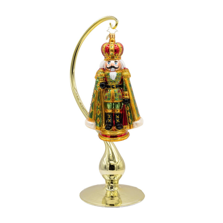 Holiday Glass Ornament – Large Glass Ornament Stand - Gold