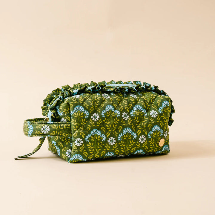 Essentials Quilted Cosmetic Pouch - Everbloom Forest Green
