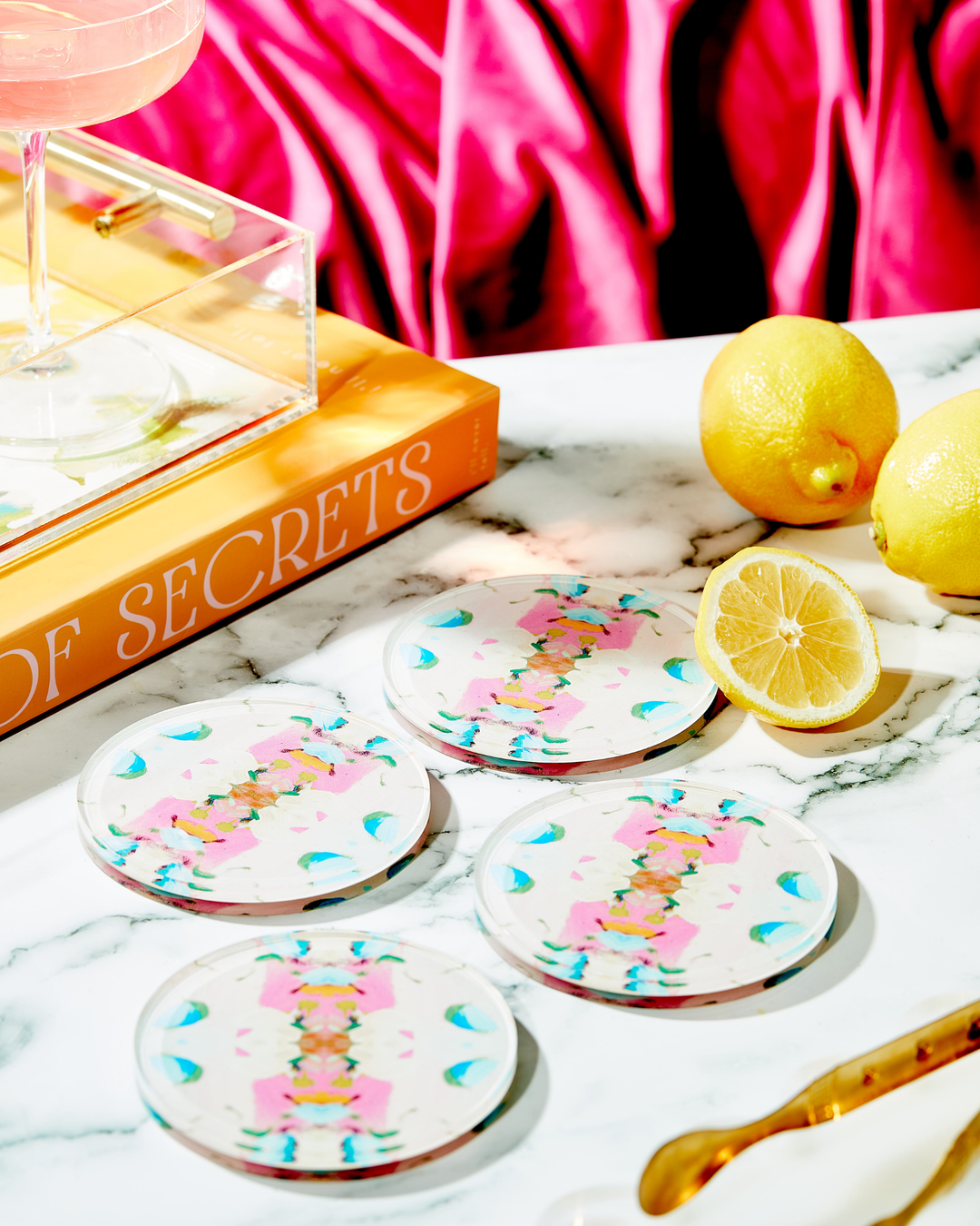 Monets Garden Pink Coaster | Laura Park Designs x Tart