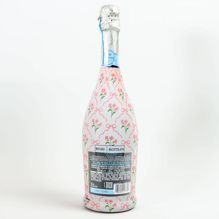 Beau Bottles - Beau Bottle Pink Bows and Blossoms - Prosecco Collection