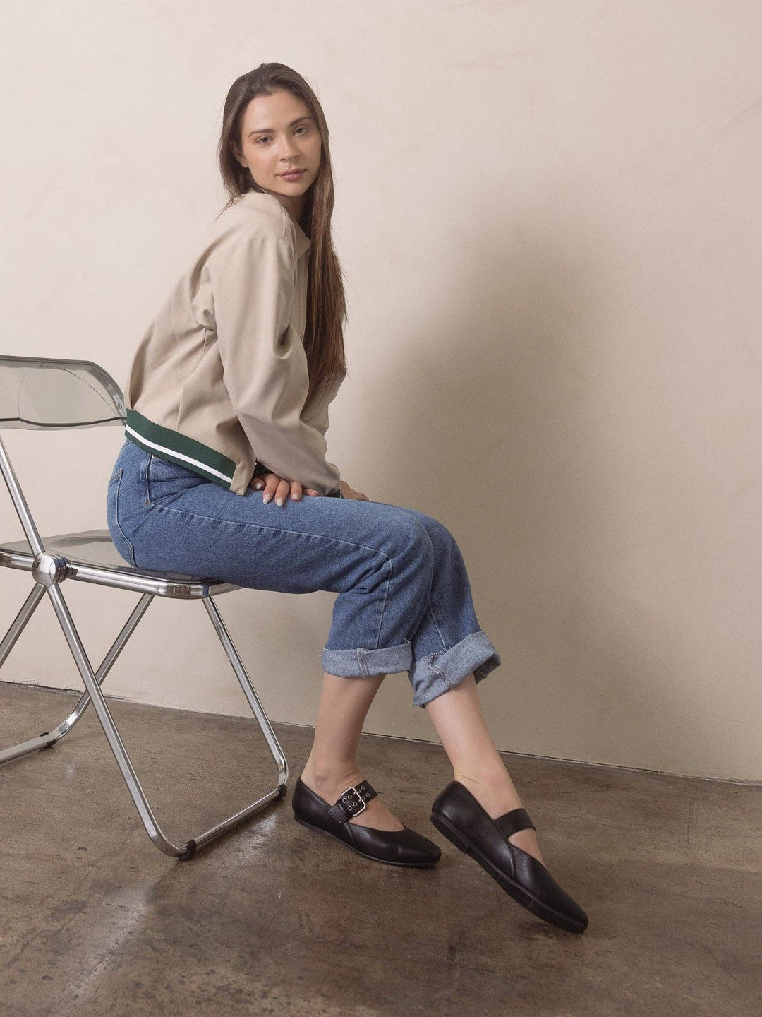 The Soho | Black Ballet Flat with Buckle