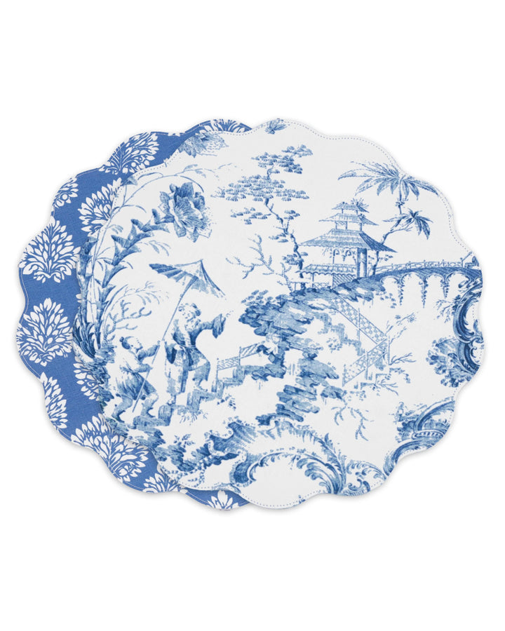 VIDA Chinoiserie Reversible Round Placemats Set of