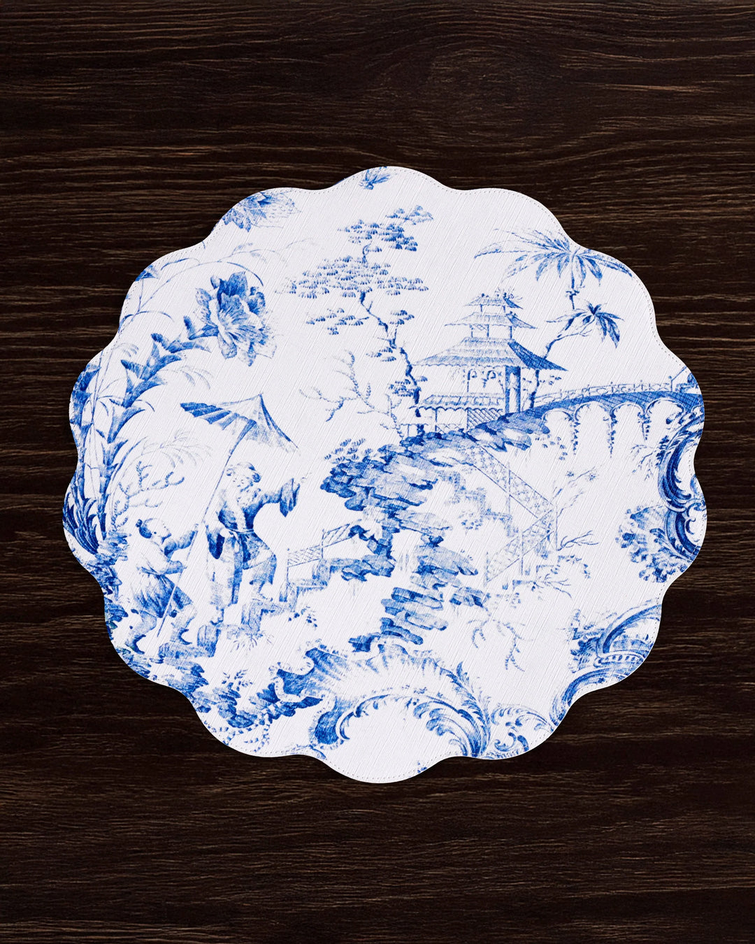 VIDA Chinoiserie Reversible Round Placemats Set of