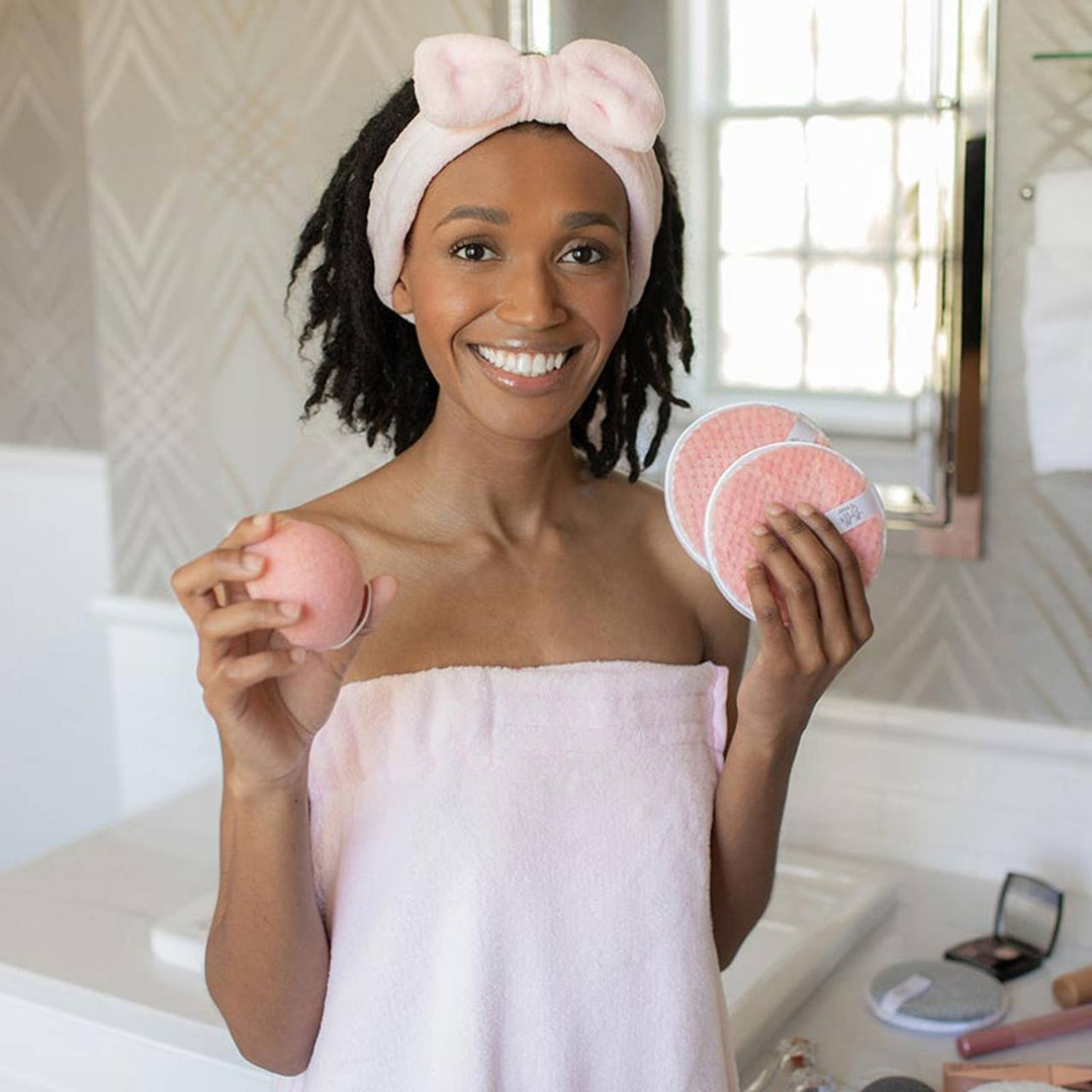 Bella Sleep + Spa - Plush Bow Spa Headband - Pink: Pink