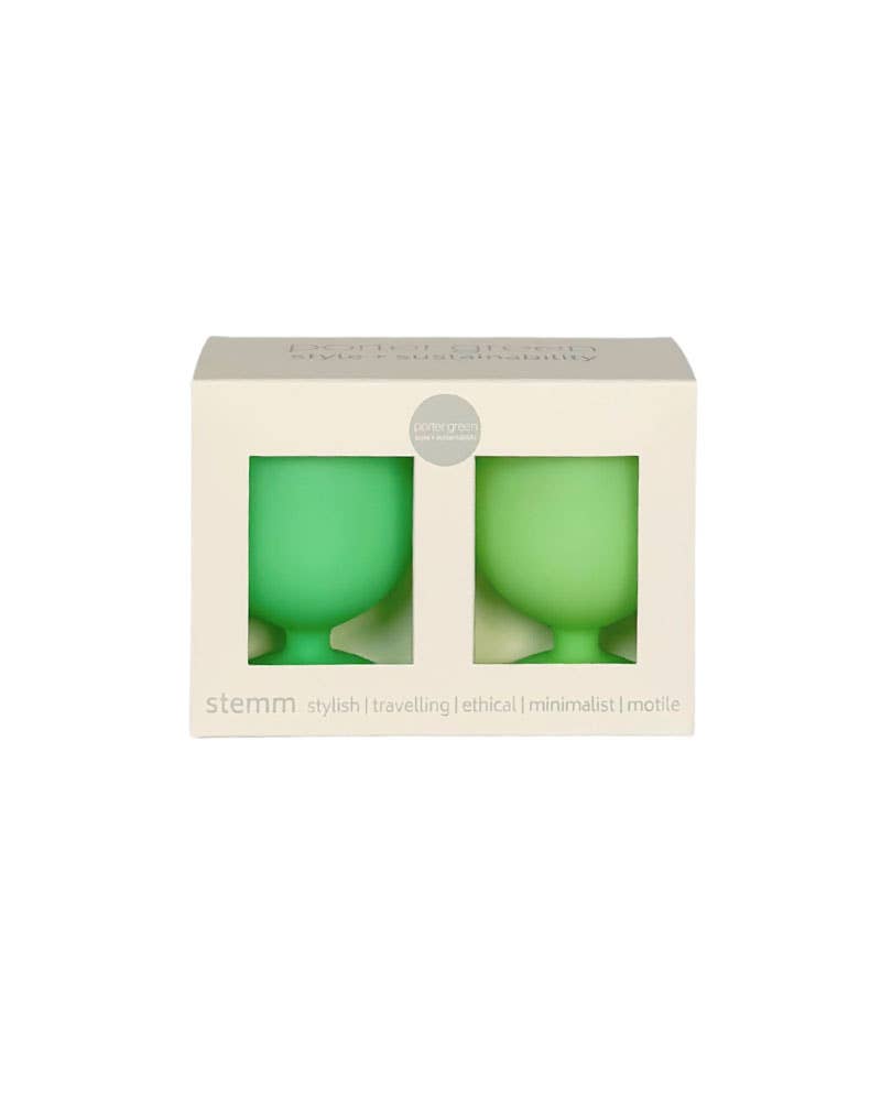 Porter Green - Gerbera + Leaf | Stemm | Silicone Unbreakable Wine Glasses