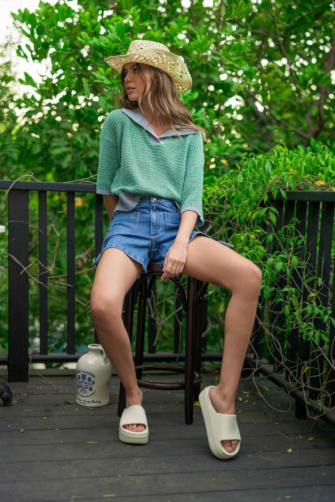 Lace Up On The Side Denim Shorts