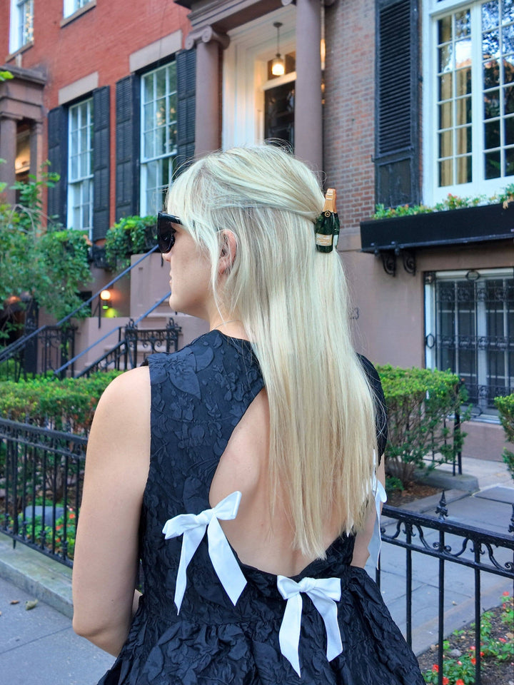 Hand-painted Champagne Claw Hair Clip | Eco-Friendly