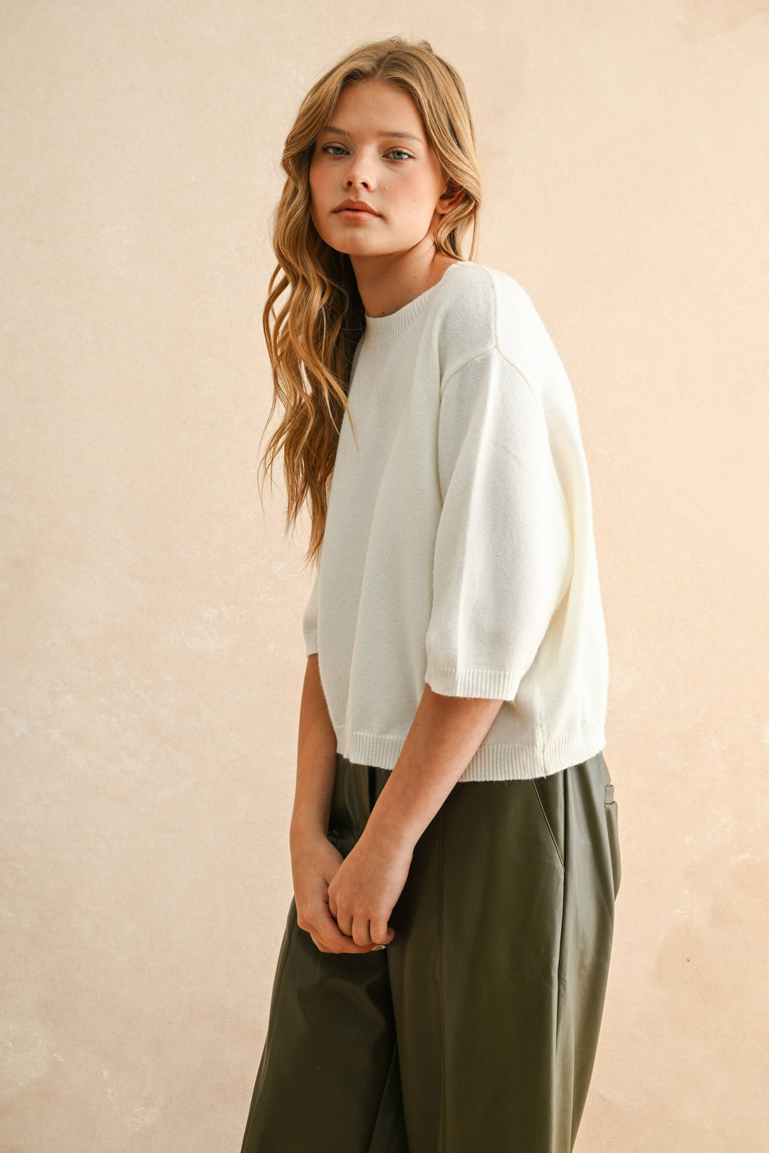 Short Sleeve Sweater Top