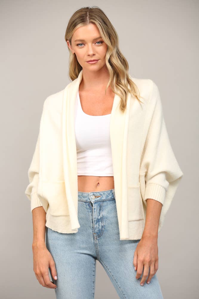 Shawl Collar Open Cardigan