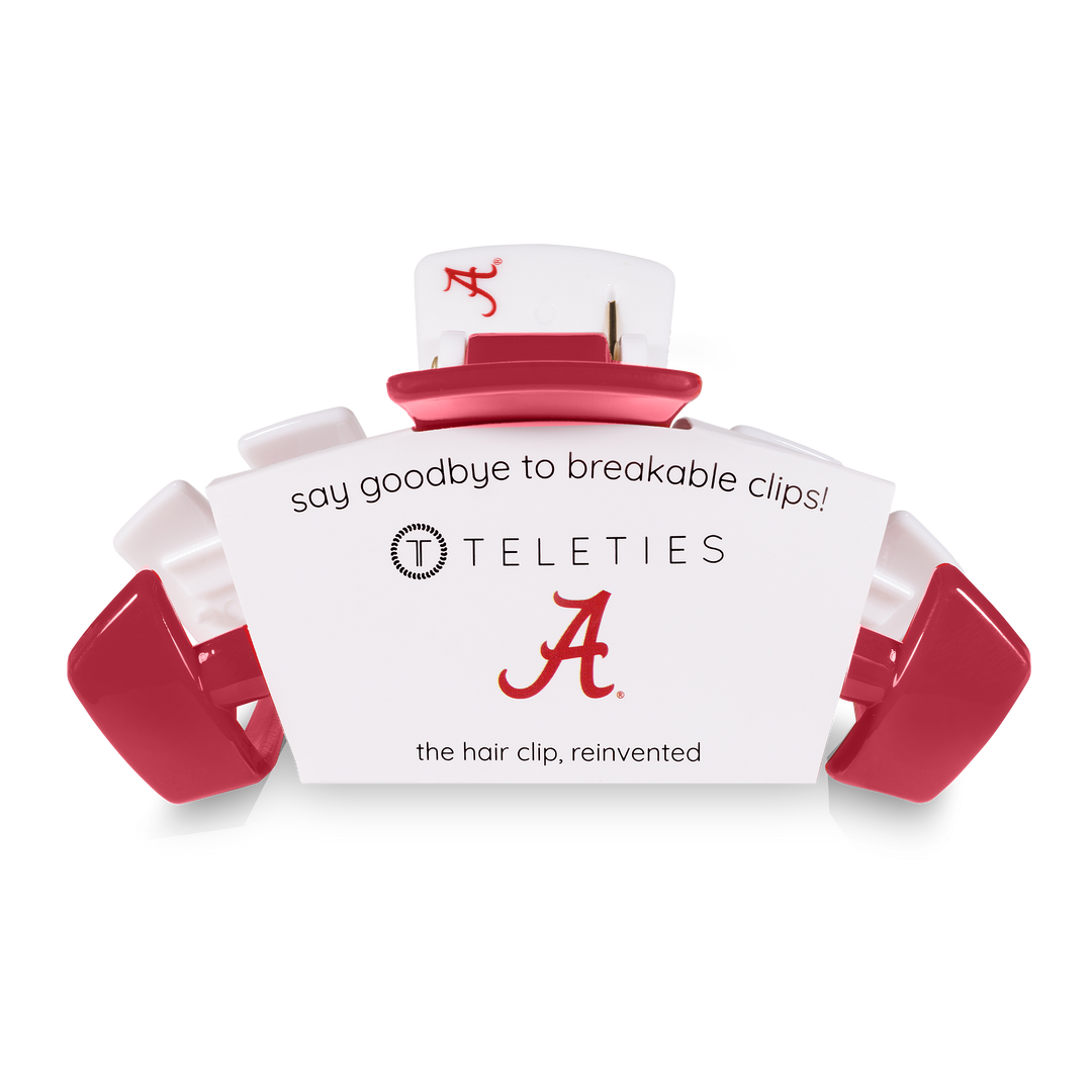 TELETIES - Classic College Hair Clip | Large | Univ. of Alabama