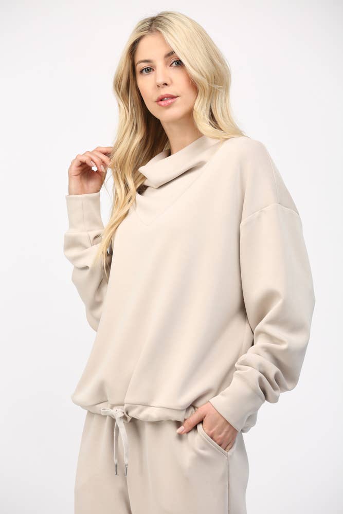 Modal Blend Cowl Neck Sweatshirt